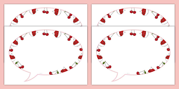 Cherry Themed Speech Bubble Display Cut Outs Teacher Made