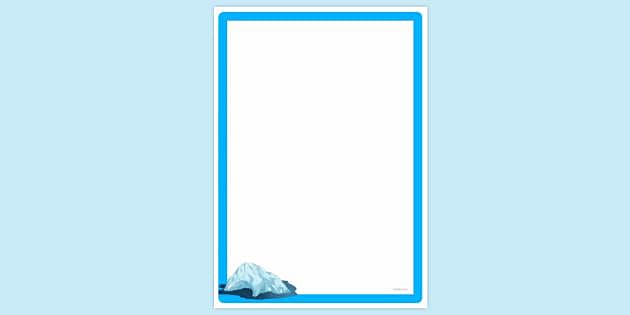 FREE Iceberg Page Border Hecho Por Educadores Twinkl