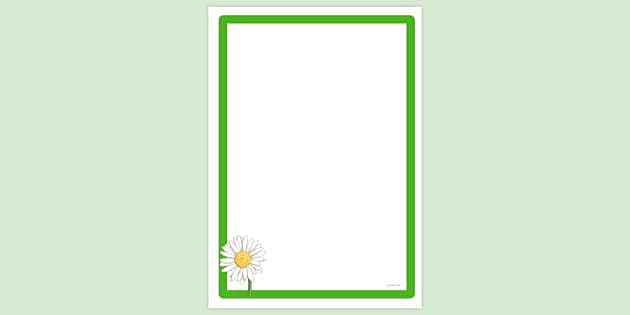 FREE Daisy Flower Page Border Page Borders Twinkl