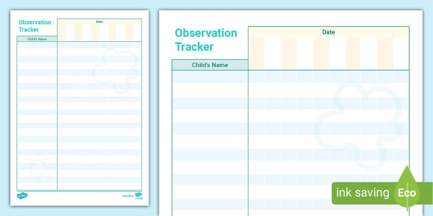 Early Years Observation Tracker L Enseignant A Fait