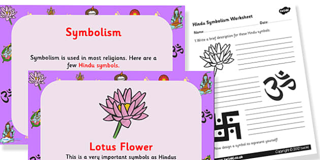 Symbolism In Hindu Dharma Powerpoint And Worksheet Twinkl