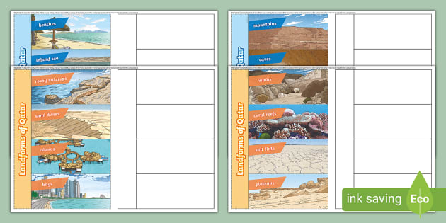 Landforms Of Qatar Flapbook Teacher Made Twinkl