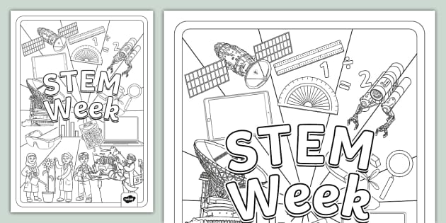 STEM Week Colouring Page Hecho Por Educadores Twinkl