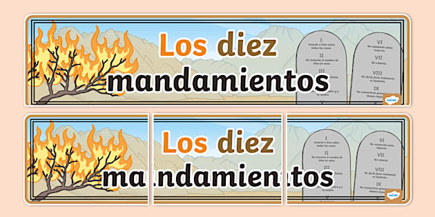 Pancarta Los diez mandamientos Educación religiosa Twinkl