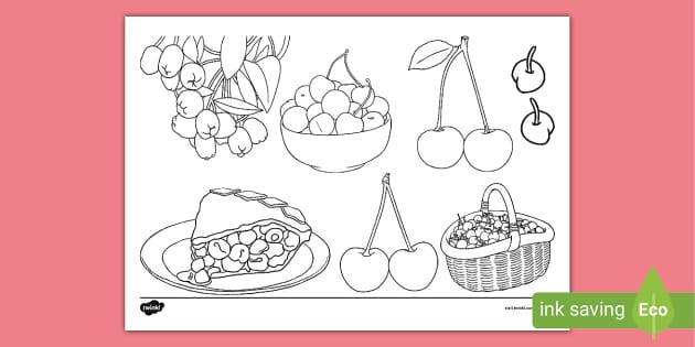 Cherry Doodle Colouring Page Lehrer Gemacht Twinkl