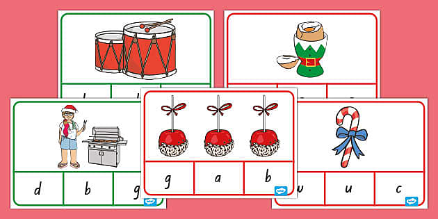 Twinkl Phonics Christmas Sounds Peg Matching Game Twinkl