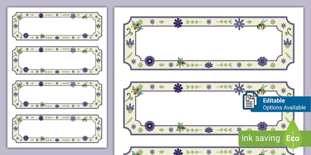 Bee Themed Editable Tray Labels Twinkl