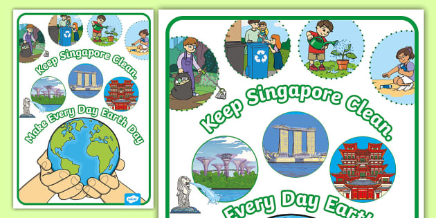 Singapore Earth Day Poster Professor Feito Twinkl