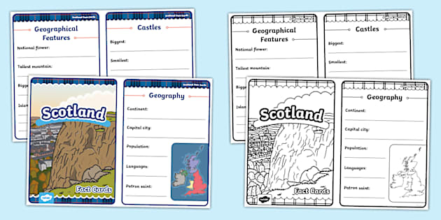 NEW Scotland Fact Cards Template Lehrer Gemacht