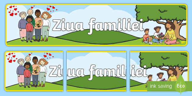 Ziua Familiei Banner Teacher Made Twinkl