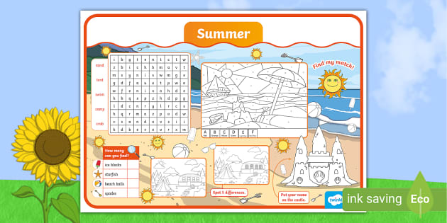 Summer Activity Mat Professor Feito Twinkl