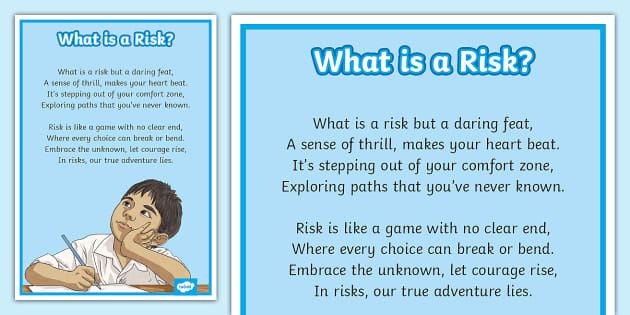 Risk Poem Example Display Poster Professor Feito Twinkl