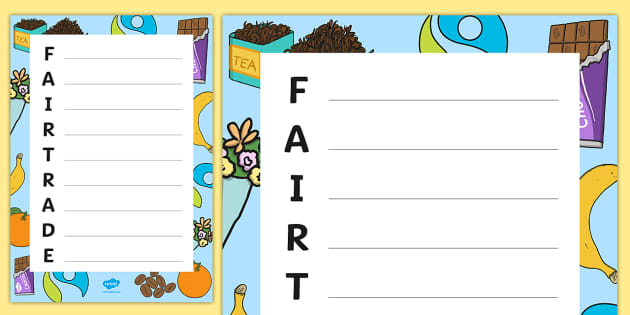 Fairtrade Acrostic Poem Template Lehrer Gemacht Twinkl