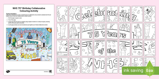 Nhs Th Birthday Collaborative Colouring Activity Twinkl