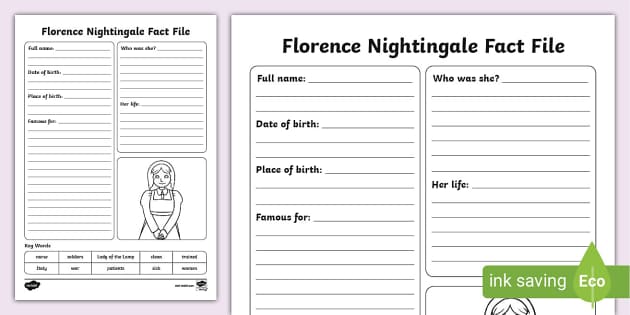 Florence Nightingale Fact File Template Teacher Made