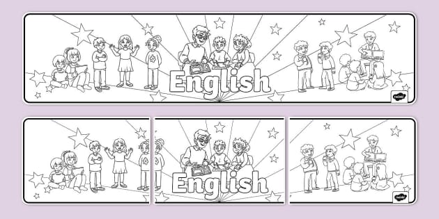 English Colouring Display Banner Hecho Por Educadores