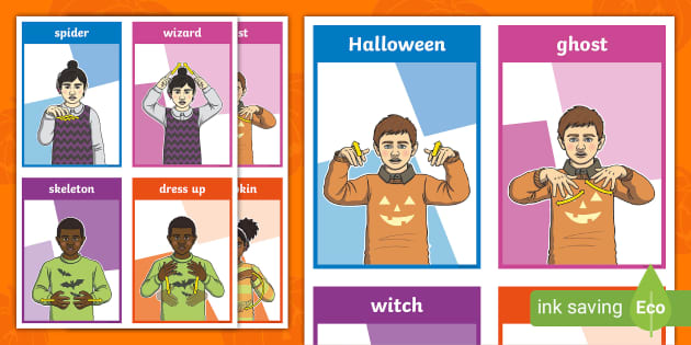 SEND BSL Halloween Flashcards Hecho Por Educadores