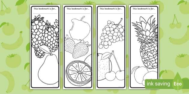 FREE Fruit Bookmarks To Colour Hecho Por Educadores