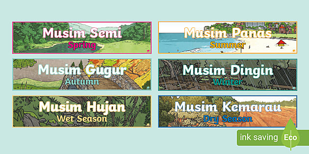 Seasons Display Banners Indonesian Teacher Made Twinkl