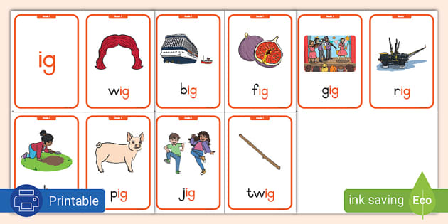 Grade 1 Phonics Ig Flashcards Lehrer Gemacht Twinkl