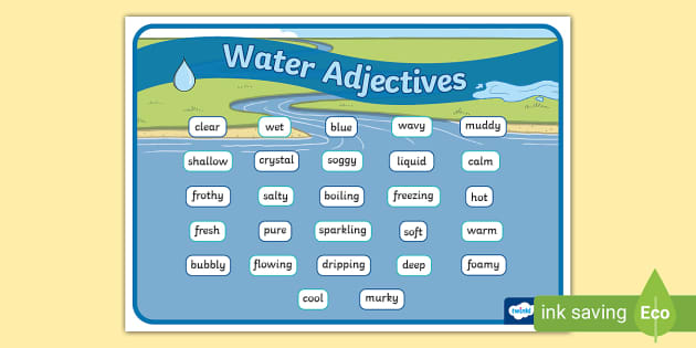 Water Adjectives Word Mat Professor Feito Twinkl