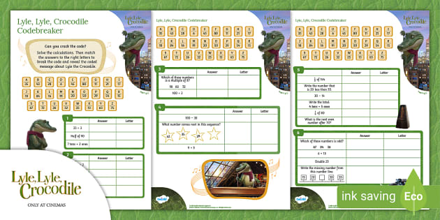 Free Lyle Lyle Crocodile Maths Activity Sheets