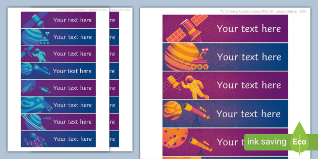 Space Themed Editable Tray Labels Teacher Made Twinkl