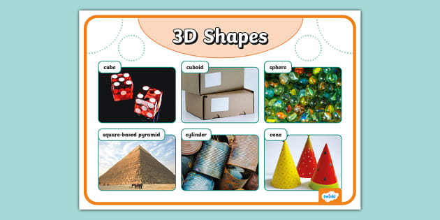 3D Shapes Photo Display Poster Profesor Hizo Twinkl