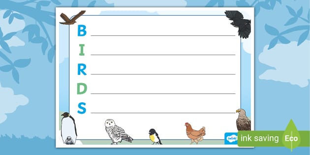 Birds Acrostic Poem Template Professor Feito Twinkl