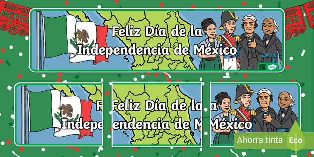 Feliz día de la Independencia de México letrero Twinkl