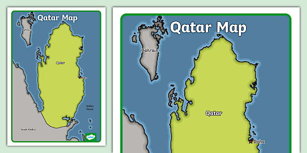 KS1 Qatar Display Map Geography Teacher Made Twinkl