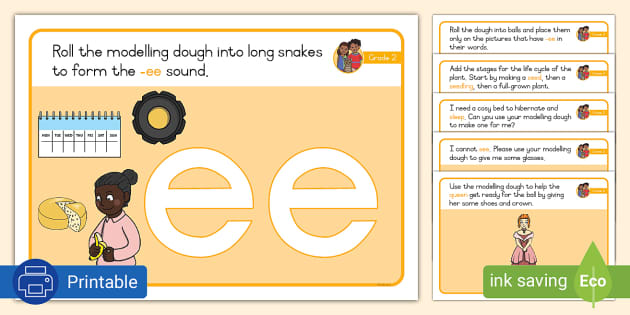 Grade Phonics Ee Modelling Dough Playmats Twinkl