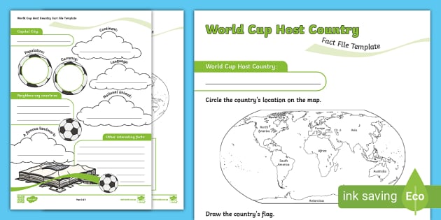 World Cup Host Country Fact File Template Profesor Hizo