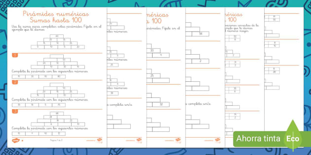 Fichas De Actividad Por Niveles Pir Mides Num Ricas Sumas Hasta