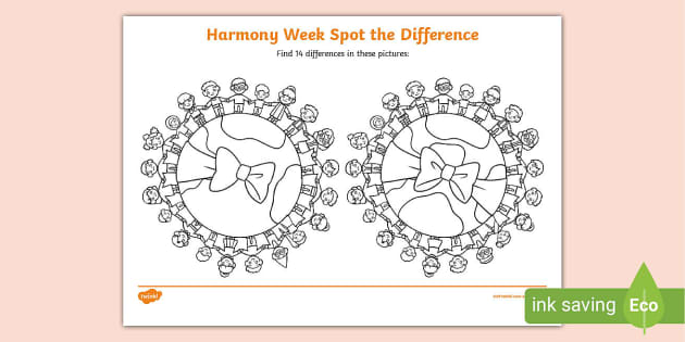 Harmony Week Spot The Difference Lehrer Gemacht Twinkl