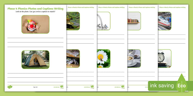 Phase Phonics Photos And Captions Writing Activity