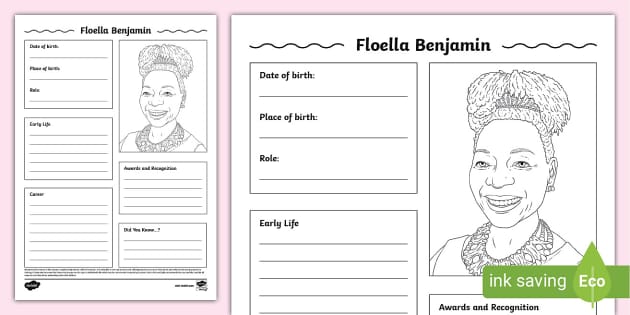 Floella Benjamin Fact File Template Floella Benjamin