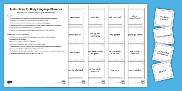 Body Language Charades Activity Teacher Made Twinkl