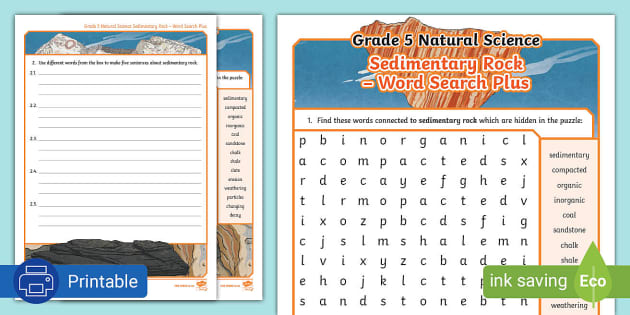 Sedimentary Rock Word Search Teacher Made Twinkl