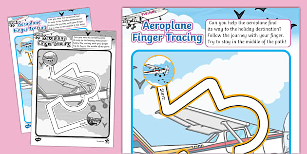 Aeroplane Finger Tracing Activity Hecho Por Educadores