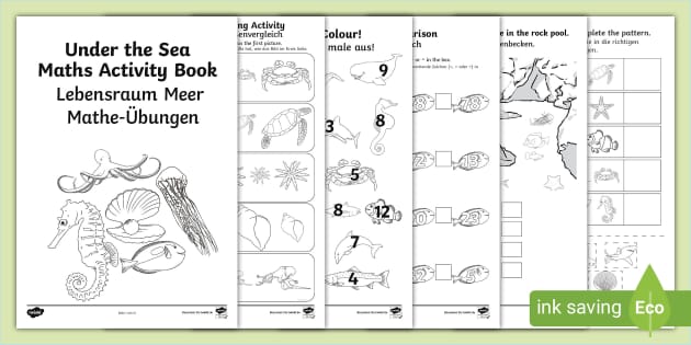 Under The Sea Themed KS1 Maths Activity Booklet English German EAl