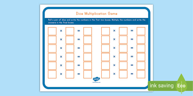 Dice Multiplication Game Teacher Made Twinkl