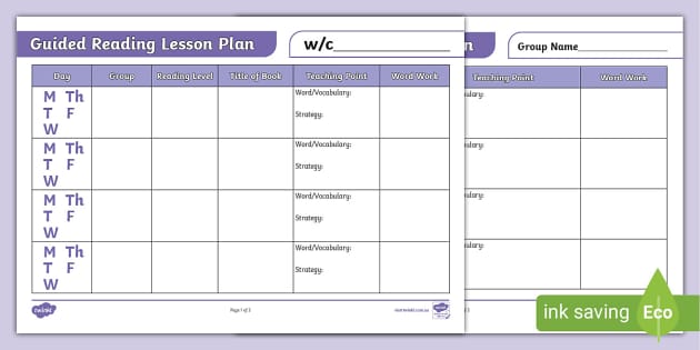 Guided Reading Lesson Plan Aid Lehrer Gemacht Twinkl