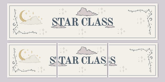 Celestial Themed Star Class Display Banner Twinkl