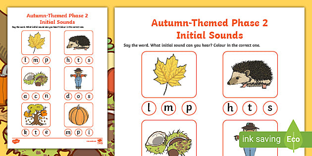 Autumn Themed Phase 2 Initial Sounds Activity Teacher Made