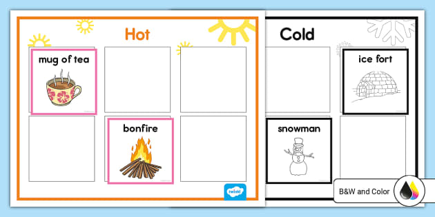 Hot Or Cold Sorting Activity Mat Teacher Made Twinkl