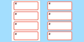 Editable Self Registration Labels (Minibeasts) - Self