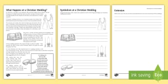 Christian Weddings Activity Sheet - Weddings, Marriage, Christianity, worksheet, information