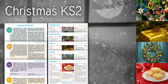 Imagine Christmas KS2 Resource Pack - Christmas Eve, Christmas Tree, Wreath, Mince Pie, Present, Gift