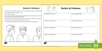 Bucket of Kindness Activity - emotions, young people, PSHCE, friendship, group work, circle time